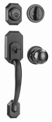 comprare Confezione di maniglia in lega di zinco maniglia di ingresso blocco a 5 pin cilindro in ottone e chiavi in ottone fabbricazione online