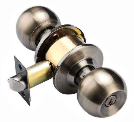 Fermeture de porte à boutons ANSI Changable coin carré 1x2-1/4 alliage de zinc poignée de porte extérieure avec verrouillage