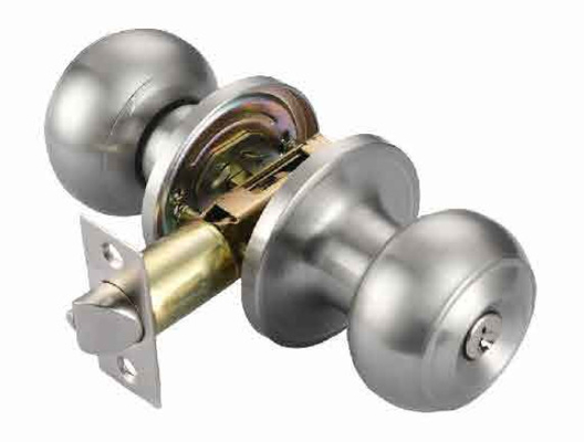 PS Fonction Pleine lèvre en forme de D-Strike Alliage de zinc et Porcelaine Serrure de bouton de porte 1-3/4 