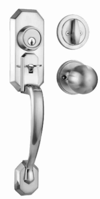 Fermeture de poignée d'entrée de 70 mm avec cylindre en laiton à 5 broches et fonction de double poignée
