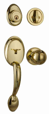 Serrure à poignée d'entrée Serrure à poignée de porte de ménage moderne avec cylindre en laiton à 5 broches et ensemble de poignées en alliage de zinc
