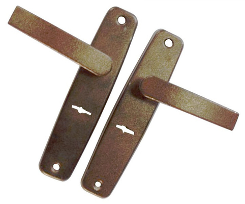 Manche de serrure de porte métallique pour intérieur en surface de matériau montée